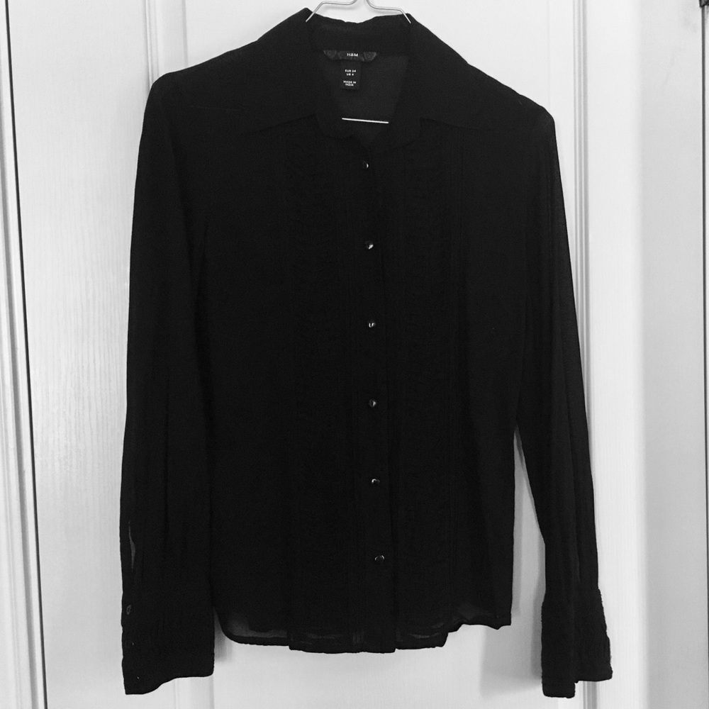 Chic in black button down shirt